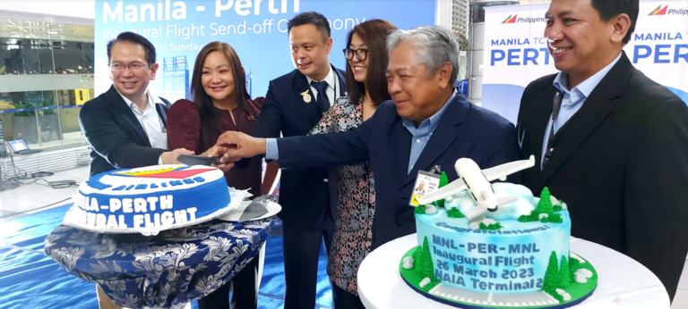 Philippine Airlines inaugural flight Manila-Perth Australia