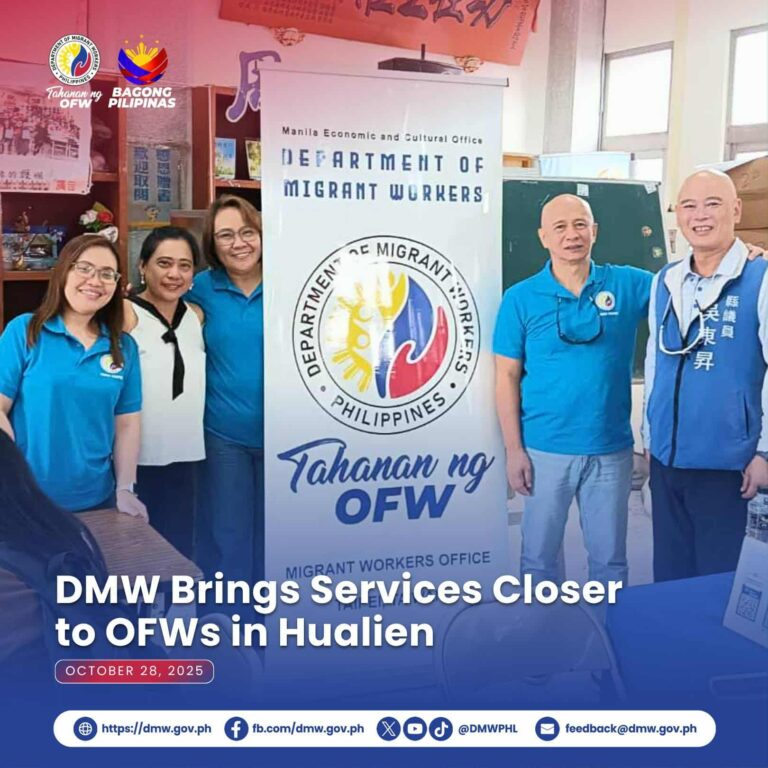 DMW Brings Services Closer to OFWs in Hualien