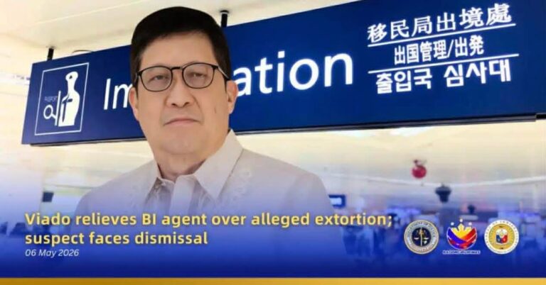 Viado relieves BI agent over alleged extortion; suspect faces dismissal