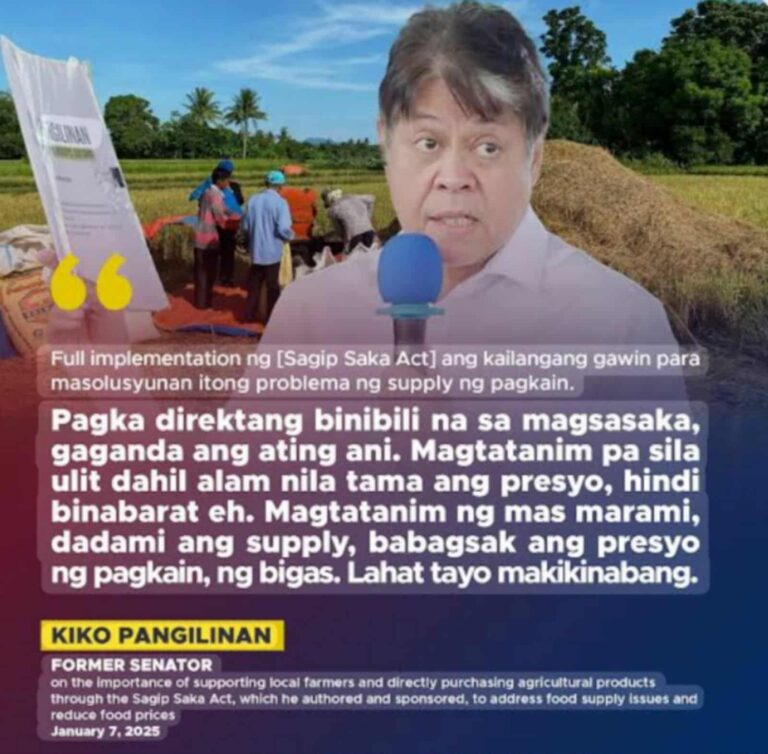 Kiko to Promote Food Security, Uplift Farmers, Fisherfolk